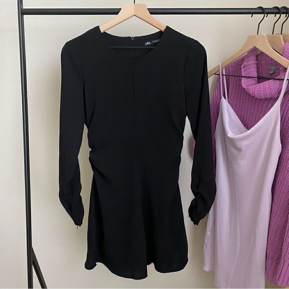 ZARA Gathered Mini Dress - Picture 1 of 10